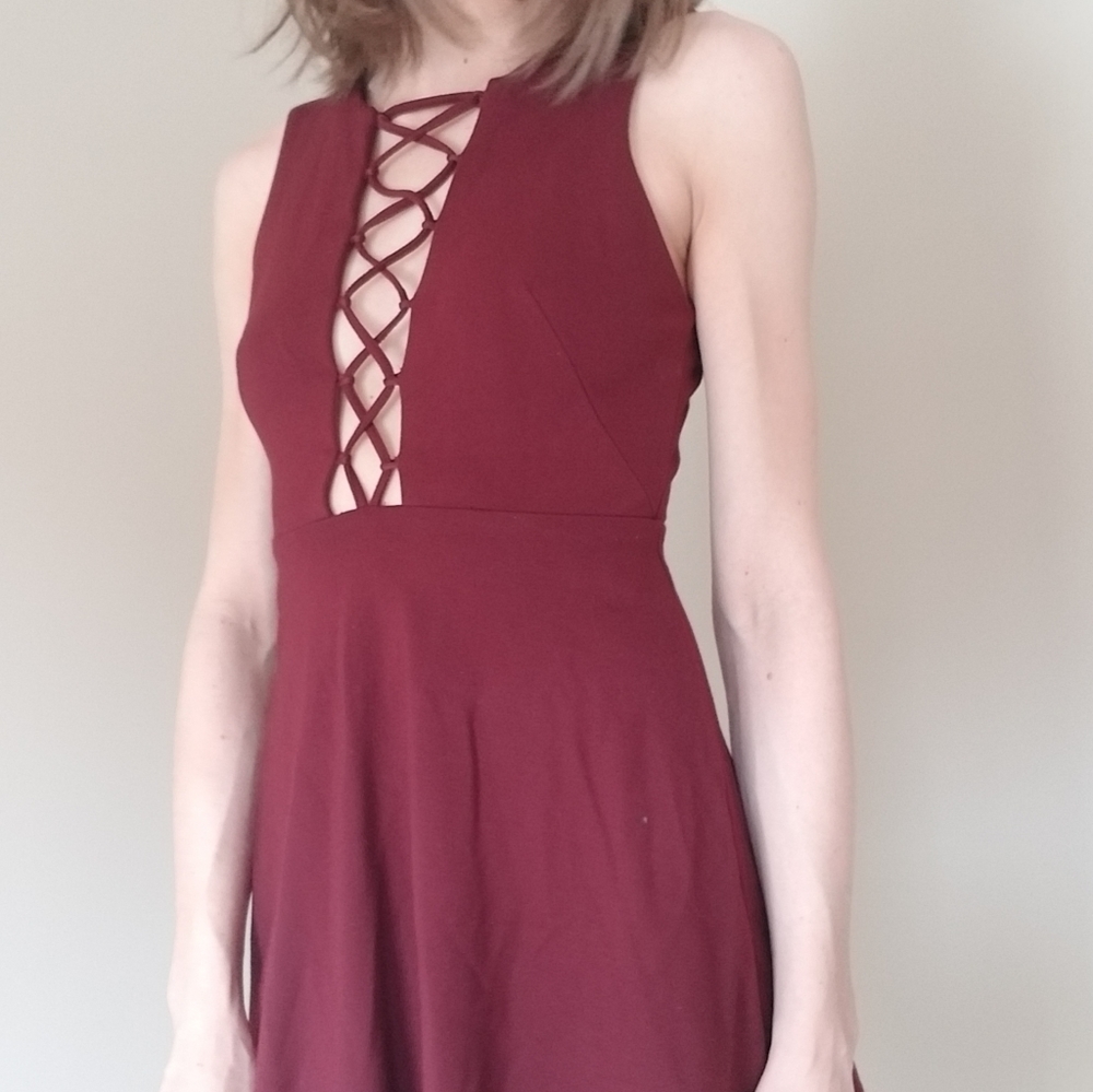 Purple midi dress